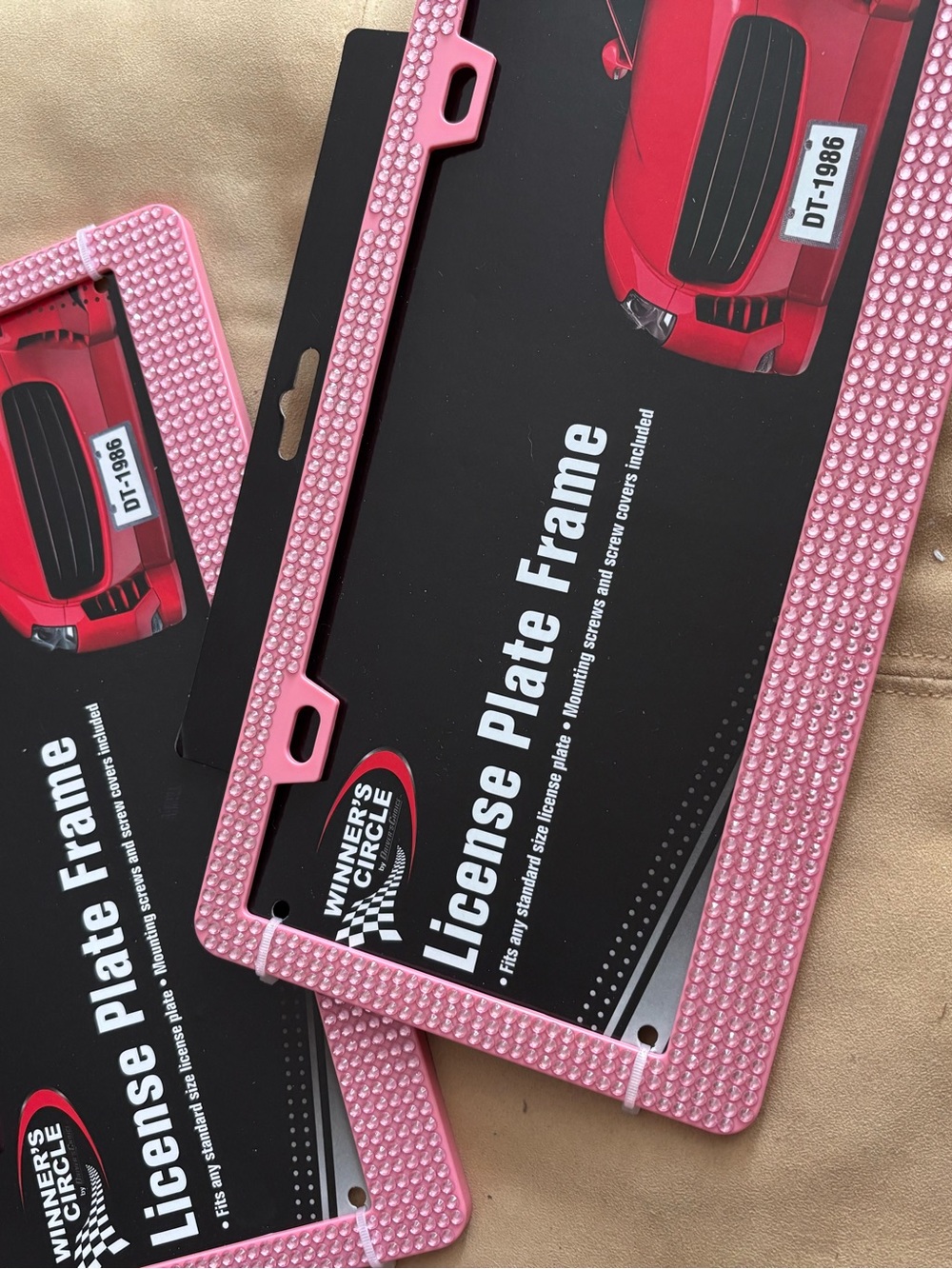 PINK RHINESTONE LICENSE
PLATE FRAMES - SET OF TWO